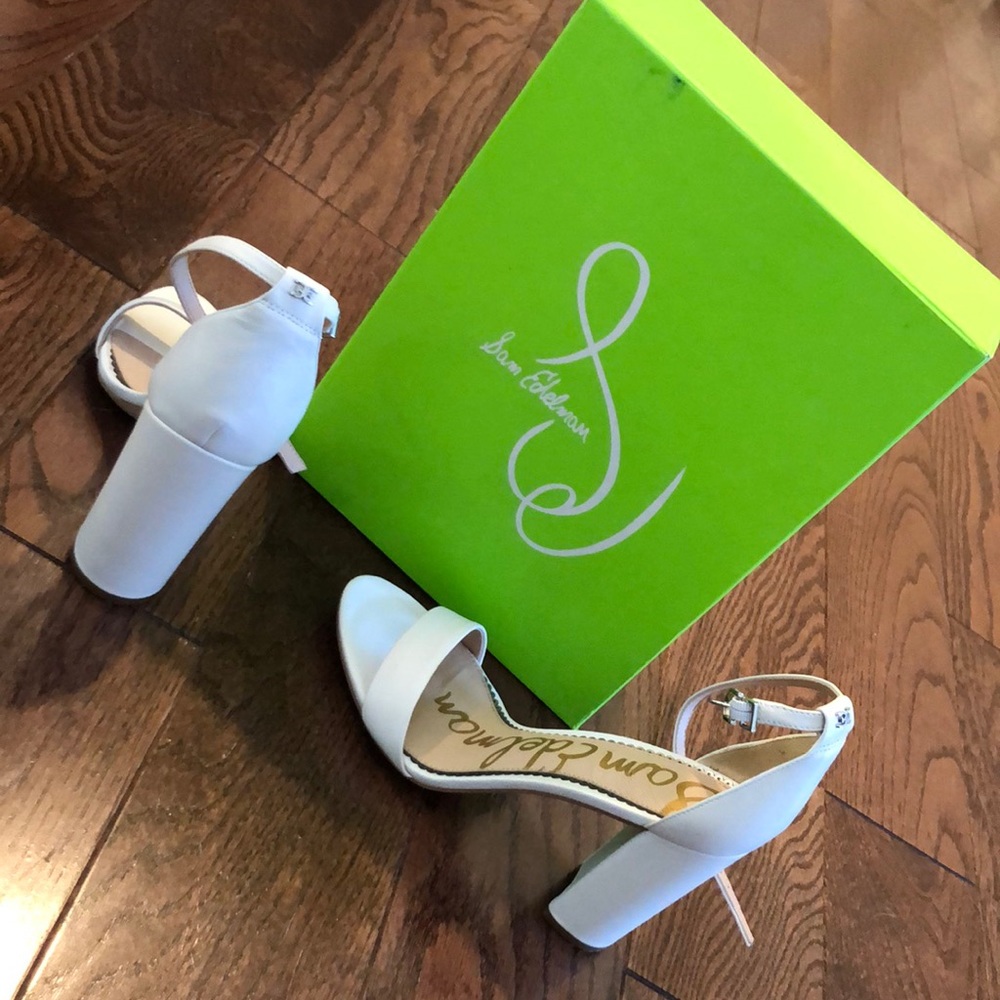 Sam Edelman white leather Yaro heels